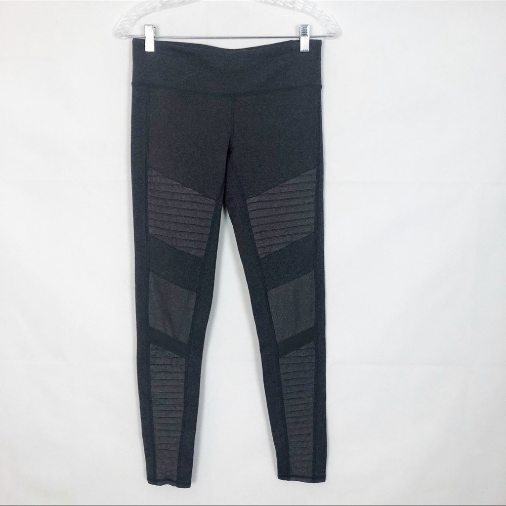 Alo Yoga Moto Gray Leggings Mesh size Small